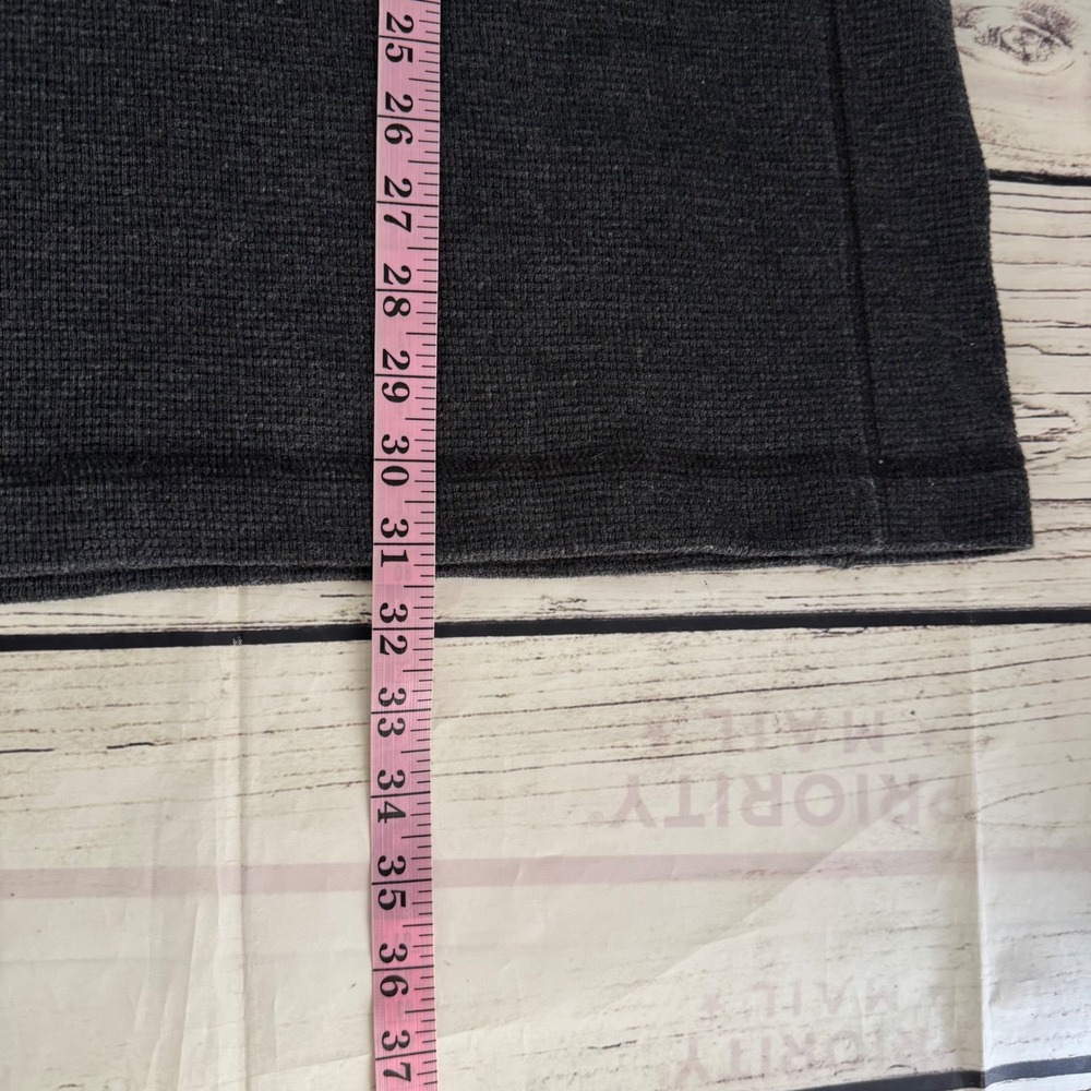 Eddie Bauer Mens Thermal Shirt Charcoal Gray Waffle Knit Long Sleeve Tall Large - Picture 7 of 8